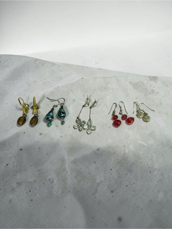 Others Jewelry - 5 Pairs Vintage Y2K Dangle Earrings Bundle Crystal Bead Boho Jewelry Set